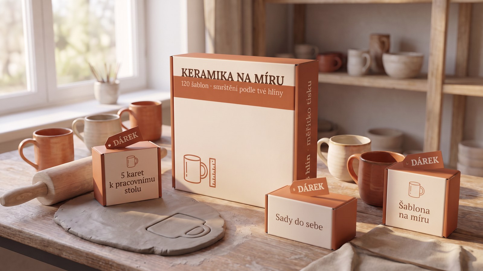 Keramika na míru – balíček šablon se 3 dárky